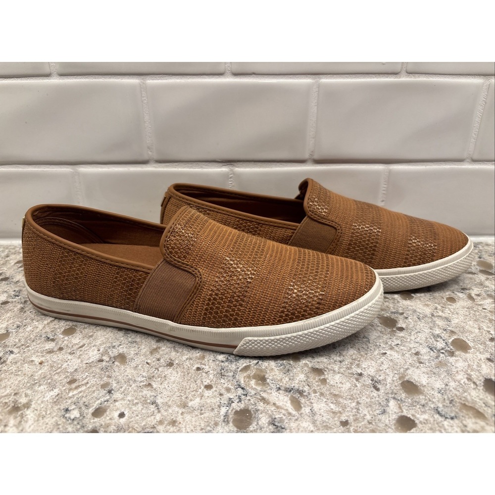Ralph Lauren Brown Slip On Jinny Comfort Shoe Sneaker EUC Womens 9.5 Slide